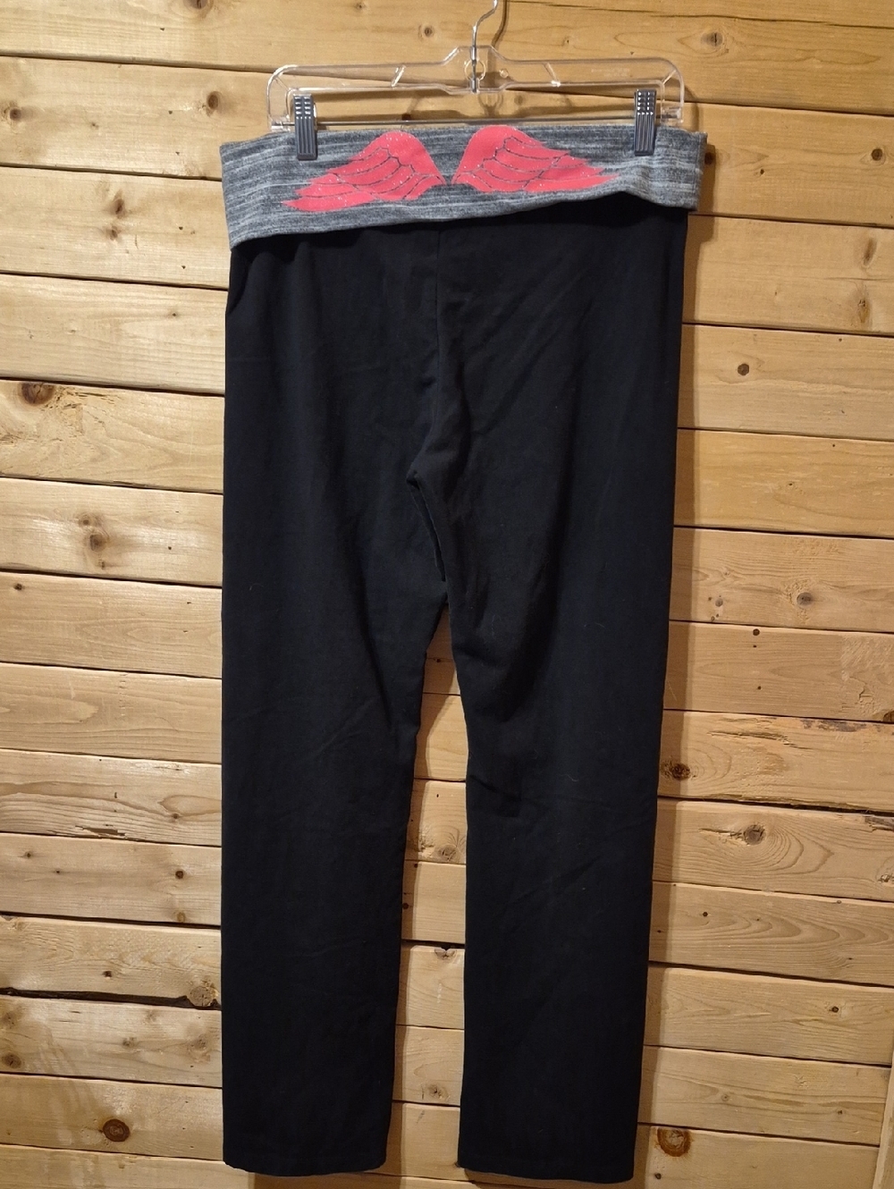 Pink Victoria Secret Leggings Size Large Bootcut Y2k Vintage Foldover